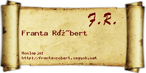 Franta Róbert névjegykártya