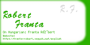 robert franta business card